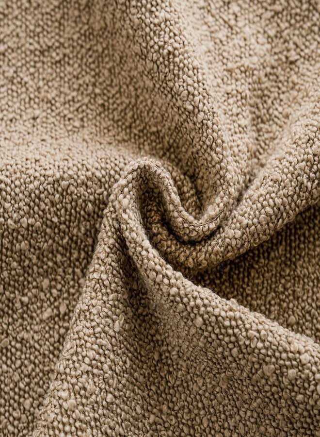 Foindtower Pack of 2 Textured Boucle Throw Pillow Covers Accent Solid Lumbar Pillow Cases Cozy Soft Decorative Couch Cushion Case for Chair Sofa Bedroom Living Room Home Decor, 12 x 20 Inch,Camel - Image 3
